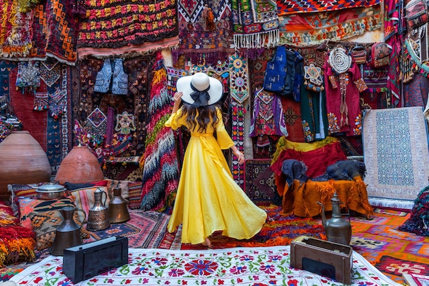 beautiful girl traditional carpet shop goreme city cappadocia turkey 335224 554